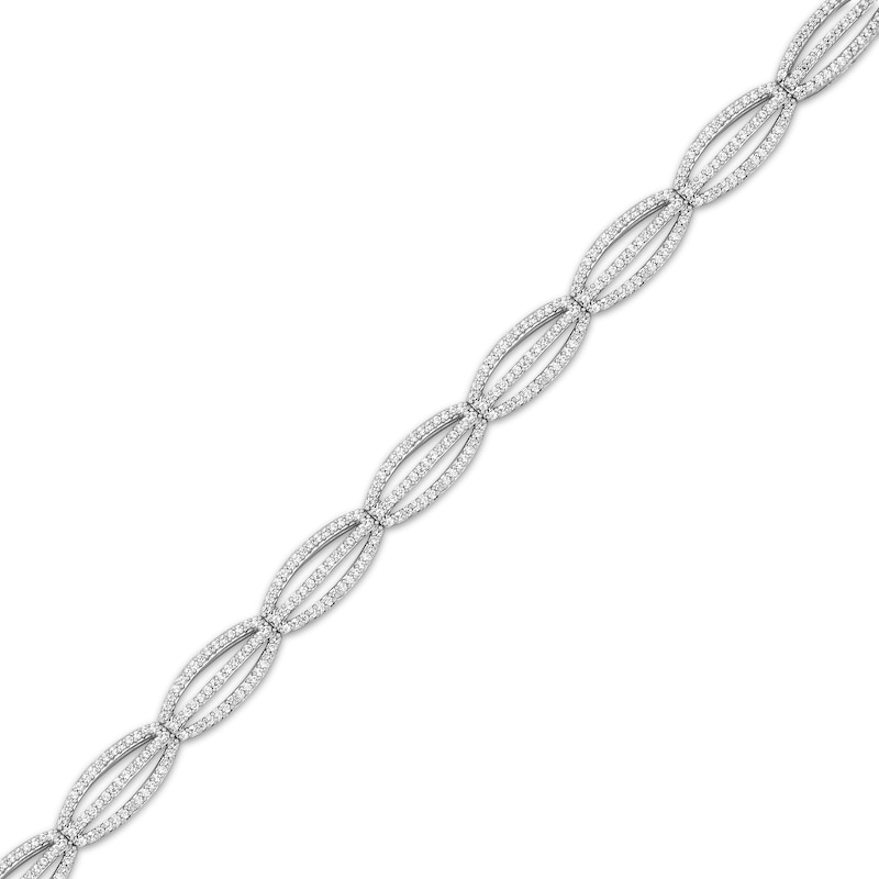Main Image 2 of Diamond Boat Link Bracelet 1 ct tw 10K White Gold 7.25"