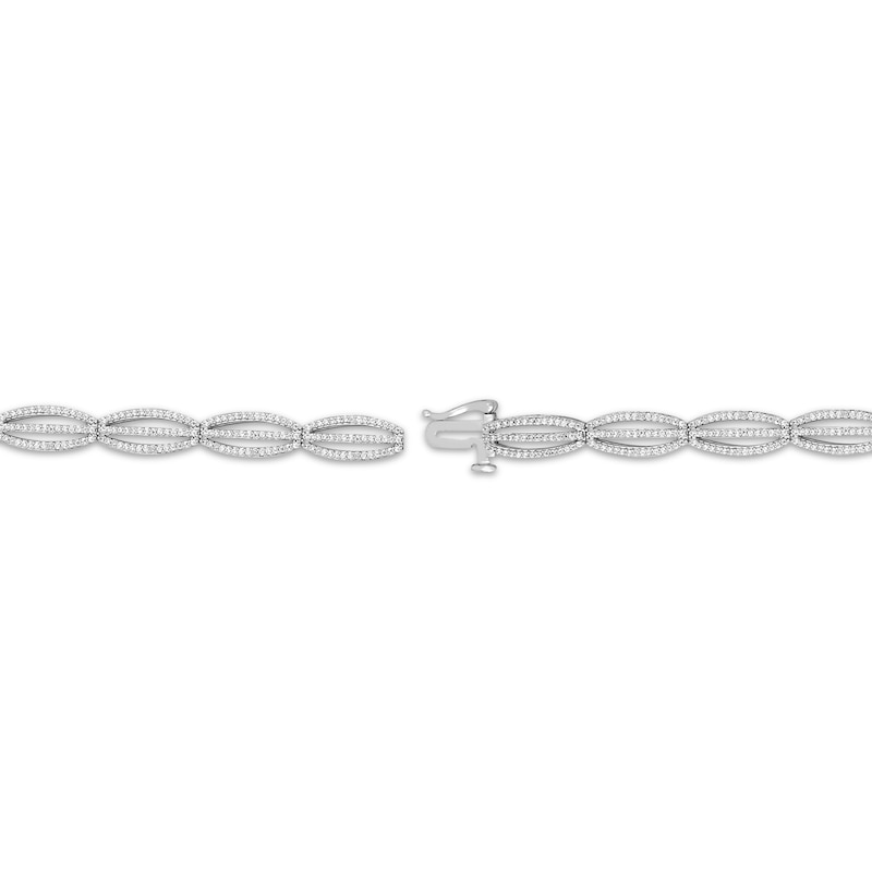 Main Image 3 of Diamond Boat Link Bracelet 1 ct tw 10K White Gold 7.25"