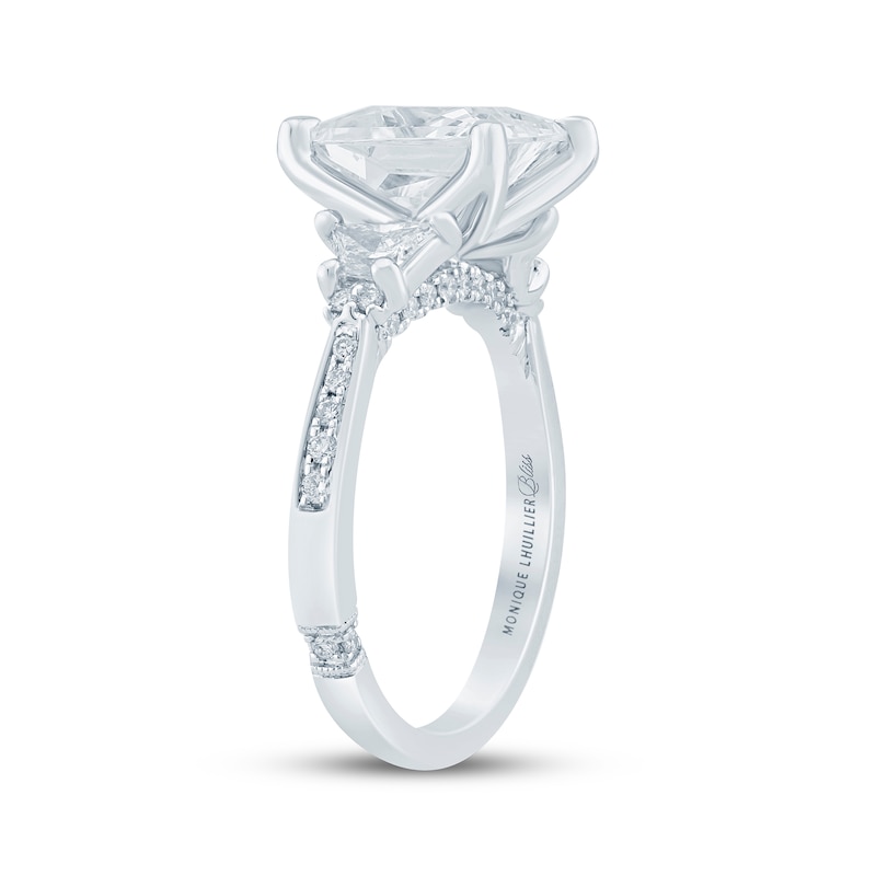 Main Image 2 of Monique Lhuillier Bliss Princess-Cut Lab-Grown Diamond Engagement Ring 4-5/8 ct tw 18K White Gold