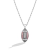 Thumbnail Image 1 of True Fans Cleveland Browns 1/20 CT. T.W. Diamond Vertical Football Necklace in Sterling Silver