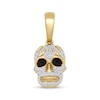 Thumbnail Image 1 of Men's Black & White Diamond Skull Charm 1/5 ct tw 10K Yellow Gold
