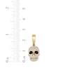 Thumbnail Image 3 of Men's Black & White Diamond Skull Charm 1/5 ct tw 10K Yellow Gold