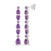 Thumbnail Image 1 of Pear-Shaped & Round Amethyst Drop Earrings Sterling Silver