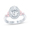Thumbnail Image 1 of Monique Lhuillier Bliss Oval-Cut White & Pink Lab-Grown Diamond Engagement Ring 2-1/2 ct tw 18K White Gold