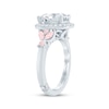Thumbnail Image 2 of Monique Lhuillier Bliss Oval-Cut White & Pink Lab-Grown Diamond Engagement Ring 2-1/2 ct tw 18K White Gold