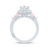 Thumbnail Image 3 of Monique Lhuillier Bliss Oval-Cut White & Pink Lab-Grown Diamond Engagement Ring 2-1/2 ct tw 18K White Gold