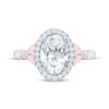 Thumbnail Image 4 of Monique Lhuillier Bliss Oval-Cut White & Pink Lab-Grown Diamond Engagement Ring 2-1/2 ct tw 18K White Gold