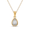 Thumbnail Image 1 of Radiant Reflections Diamond Solitaire Teardrop Frame Necklace 1/8 ct tw 10K Yellow Gold (J/I3)