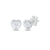 Thumbnail Image 1 of Round-Cut Diamond Solitaire Heart Stud Earrings 1/8 ct tw Sterling Silver (I/I2)