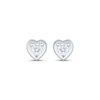 Thumbnail Image 2 of Round-Cut Diamond Solitaire Heart Stud Earrings 1/8 ct tw Sterling Silver (I/I2)