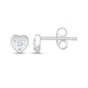 Thumbnail Image 3 of Round-Cut Diamond Solitaire Heart Stud Earrings 1/8 ct tw Sterling Silver (I/I2)