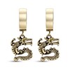 Thumbnail Image 2 of Men's Dragon Dangle Hoop Earrings Yellow Ion-Plated Stainless Steel