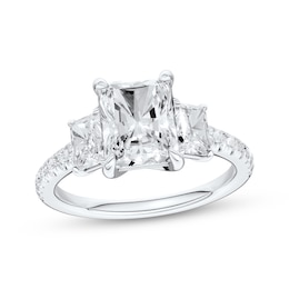 Memories Moments Magic Radiant-Cut Lab-Grown Diamond Three-Stone Engagement Ring 3 ct tw 14K White Gold
