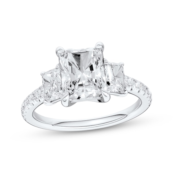 Memories Moments Magic Radiant-Cut Lab-Grown Diamond Three-Stone Engagement Ring 3 ct tw 14K White Gold