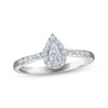 Thumbnail Image 1 of Now + Forever Pear-Shaped Diamond Halo Engagement Ring 1/3 ct tw 14K White Gold