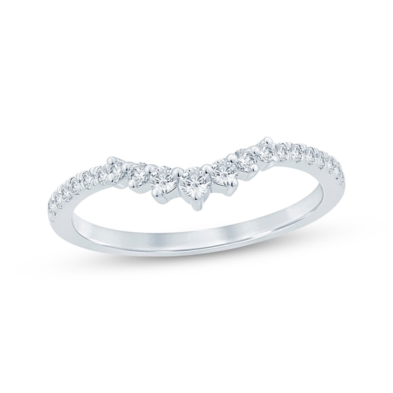 Now + Forever Diamond Graduated Contour Anniversary Ring 1/4 ct tw 14K White Gold