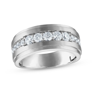 Now + Forever Men's Diamond Wedding Band 1 ct tw 10K White Gold