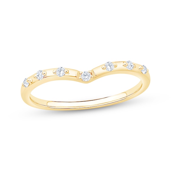 Now + Forever Diamond Contour Anniversary Ring 1/10 ct tw 14K Yellow Gold