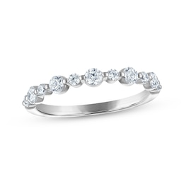 Now + Forever Certified Diamond Alternating Anniversary Ring 1/2 ct tw Platinum