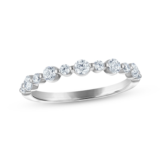 Now + Forever Certified Diamond Alternating Anniversary Ring 1/2 ct tw Platinum
