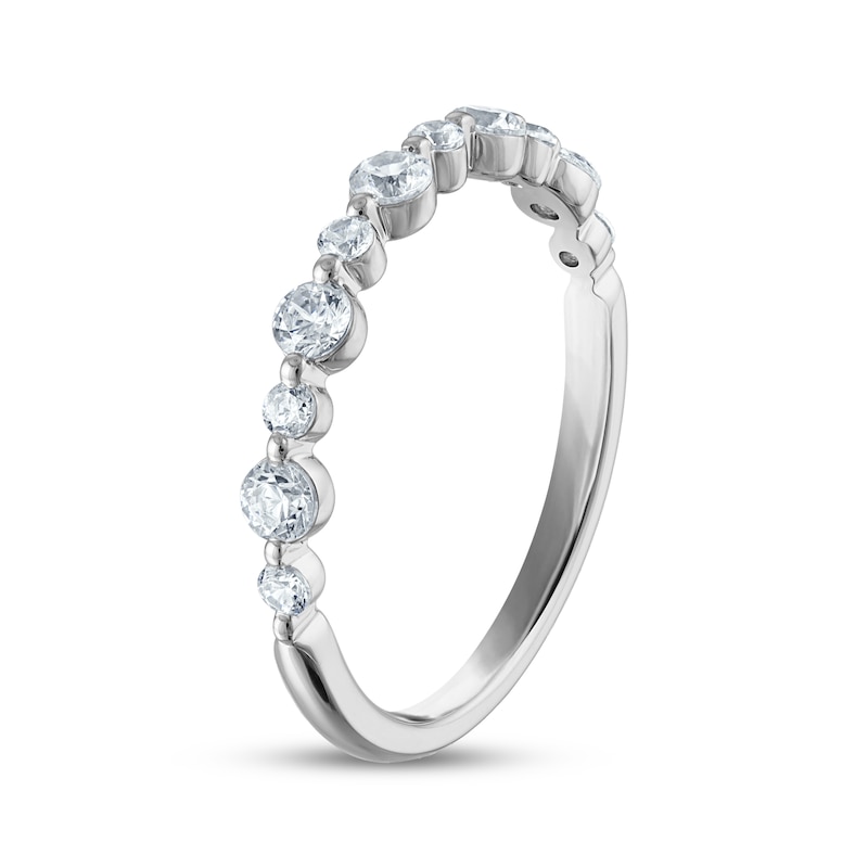 Main Image 2 of Now + Forever Certified Diamond Alternating Anniversary Ring 1/2 ct tw Platinum