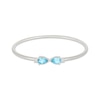 Thumbnail Image 1 of Swiss Blue Topaz & White Lab-Created Sapphire Bangle Bracelet Sterling Silver