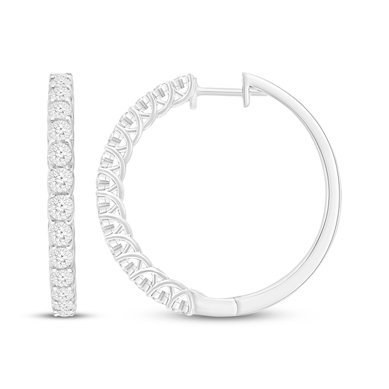 KAY Lab-Grown Diamonds Hoop Earrings 1/2 ct tw Sterling Silver
