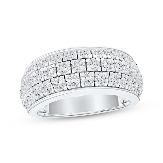 Now + Forever Lab-Grown Diamonds Three-Row Anniversary Ring 2 ct tw 14K White Gold
