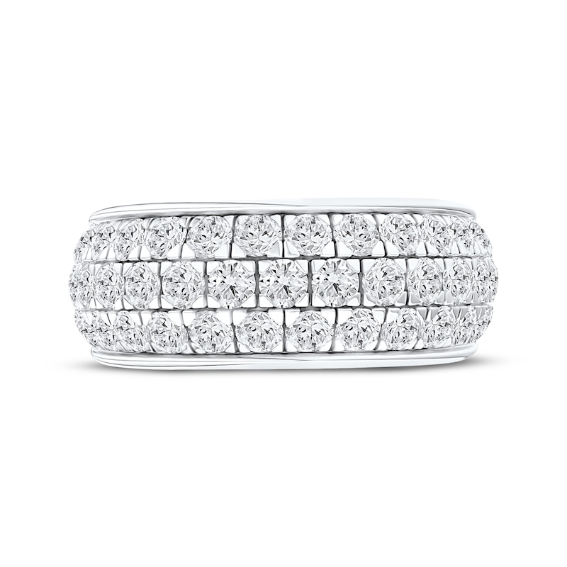 Main Image 4 of Now + Forever Lab-Grown Diamonds Three-Row Anniversary Ring 2 ct tw 14K White Gold