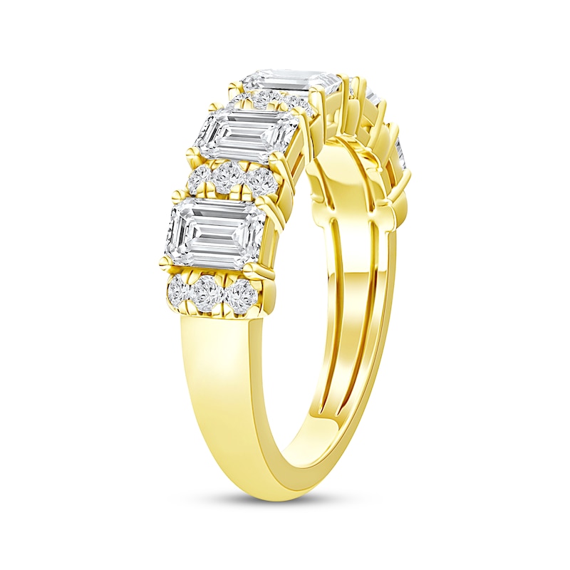 Main Image 2 of Now + Forever Lab-Grown Diamonds Round & Emerald-Cut Anniversary Ring 2 ct tw 14K Yellow Gold