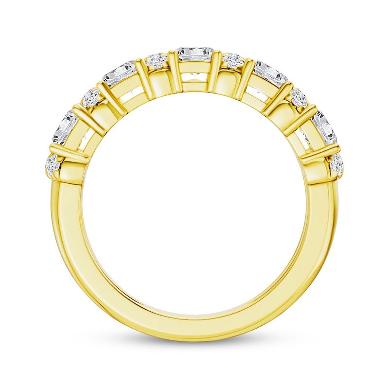 Main Image 3 of Now + Forever Lab-Grown Diamonds Round & Emerald-Cut Anniversary Ring 2 ct tw 14K Yellow Gold