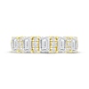 Thumbnail Image 4 of Now + Forever Lab-Grown Diamonds Round & Emerald-Cut Anniversary Ring 2 ct tw 14K Yellow Gold