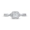 Thumbnail Image 3 of Now + Forever Princess-Cut Diamond Halo Engagement Ring 1/4 ct tw 14K White Gold