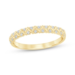Now + Forever Diamond Crisscross Anniversary Ring 1/8 ct tw 14K Yellow Gold