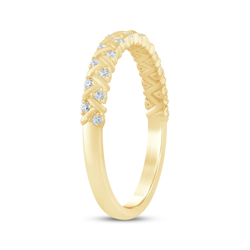 Main Image 2 of Now + Forever Diamond Crisscross Anniversary Ring 1/8 ct tw 14K Yellow Gold