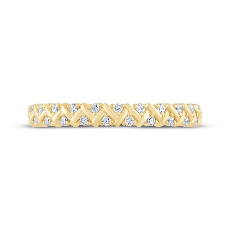Main Image 3 of Now + Forever Diamond Crisscross Anniversary Ring 1/8 ct tw 14K Yellow Gold