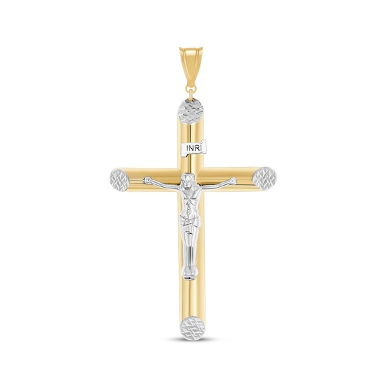 Crucifix Charm 10K Two-Tone Gold
