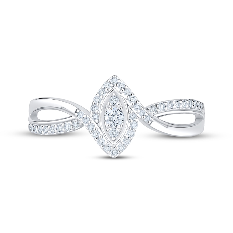 Main Image 4 of KAY Lab-Grown Diamonds Multi-Stone Marquise-Shaped Promise Ring 1/5 ct tw Sterling Silver