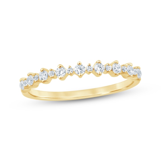 Now + Forever Lab-Grown Diamonds Alternating Stackable Anniversary Ring 1/4 ct tw 14K Yellow Gold