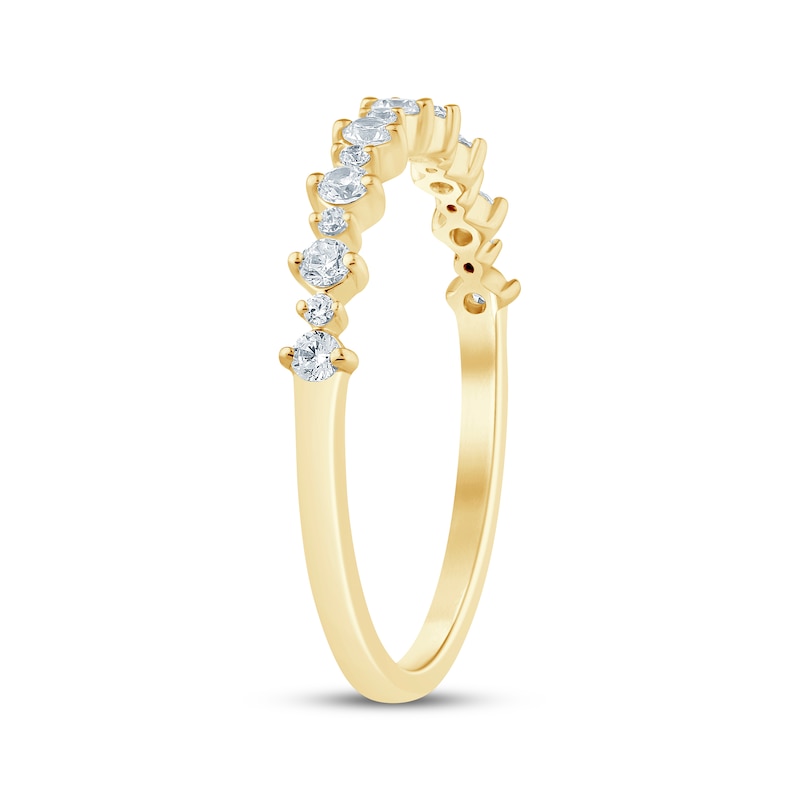 Main Image 2 of Now + Forever Lab-Grown Diamonds Alternating Stackable Anniversary Ring 1/4 ct tw 14K Yellow Gold
