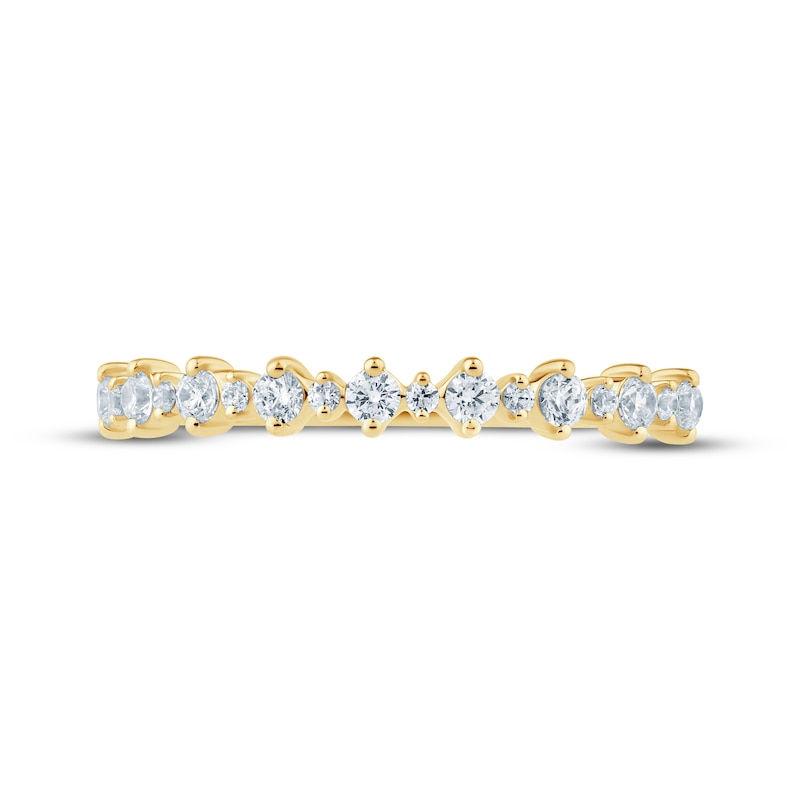 Main Image 3 of Now + Forever Lab-Grown Diamonds Alternating Stackable Anniversary Ring 1/4 ct tw 14K Yellow Gold