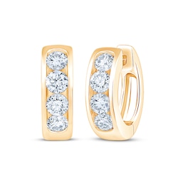 KAY Lab-Grown Diamonds Channel-Set Hoop Earrings 1 ct tw 10K Yellow Gold
