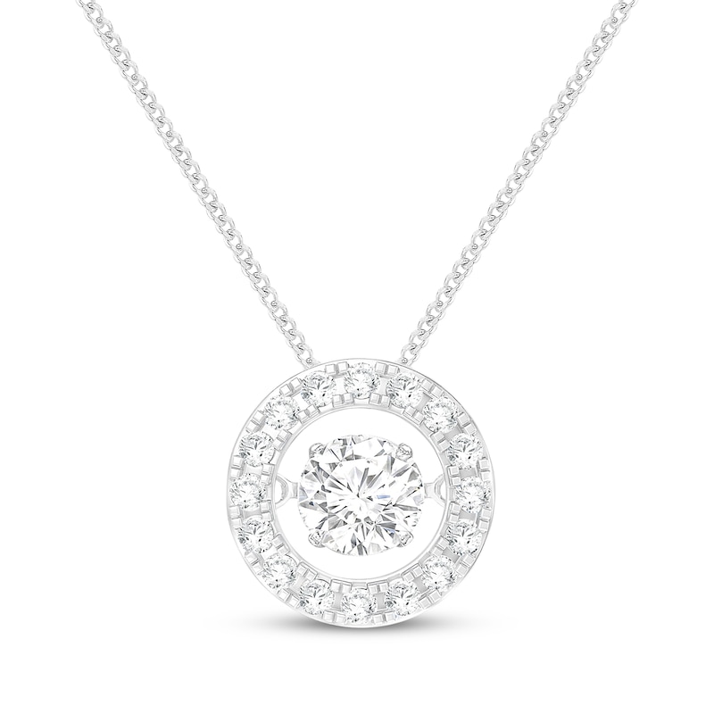 Main Image 1 of Unstoppable Love Lab-Grown Diamond Halo Necklace 2-1/2 ct tw 14K White Gold 19"