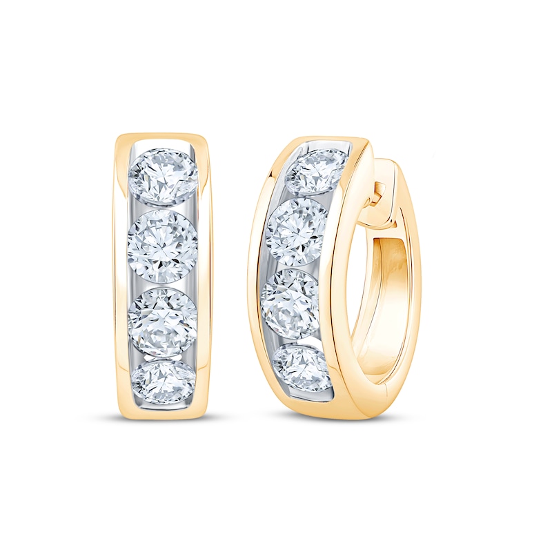 Main Image 1 of KAY Lab-Grown Diamonds Hoop Earrings 2 ct tw 10K Yellow Gold