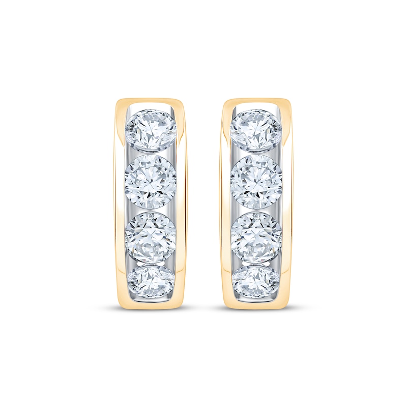 Main Image 2 of KAY Lab-Grown Diamonds Hoop Earrings 2 ct tw 10K Yellow Gold