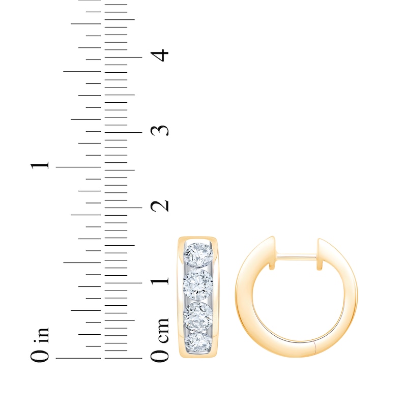 Main Image 4 of KAY Lab-Grown Diamonds Hoop Earrings 2 ct tw 10K Yellow Gold