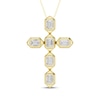 Thumbnail Image 1 of KAY Lab-Grown Diamonds Emerald-Cut Bezel-Set Cross Necklace 3/4 ct tw 10K Yellow Gold 18"