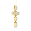 Thumbnail Image 2 of KAY Lab-Grown Diamonds Emerald-Cut Bezel-Set Cross Necklace 3/4 ct tw 10K Yellow Gold 18"