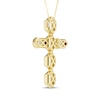 Thumbnail Image 3 of KAY Lab-Grown Diamonds Emerald-Cut Bezel-Set Cross Necklace 3/4 ct tw 10K Yellow Gold 18"