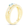 Thumbnail Image 2 of STUDIO BY KAY Baguette-Cut Swiss Blue Topaz & White Lab-Created Sapphire Ring 24K Yellow Gold Vermeil Sterling Silver
